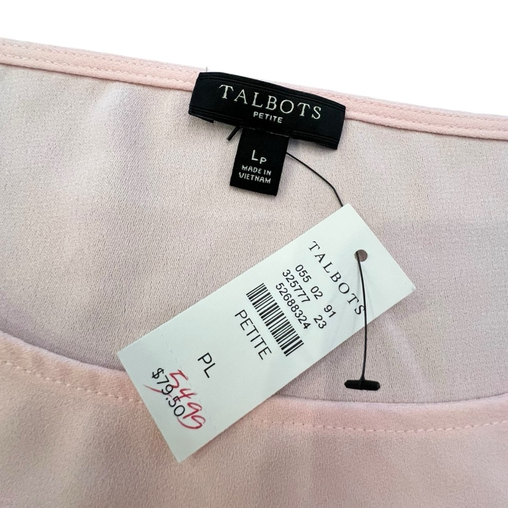 Talbots Blouse Pastel Pink Cutout Sleeves 3/4 Hidden Side Zipper Size LP NWT - Picture 5 of 13